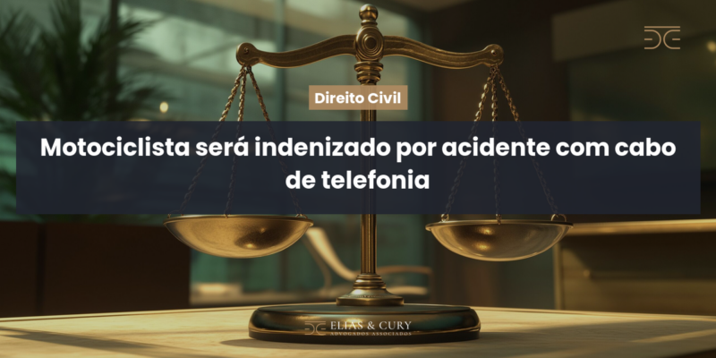 Motociclista será indenizado por acidente com cabo de telefonia