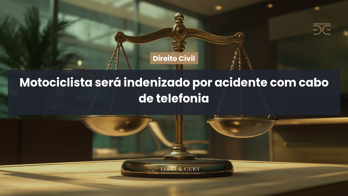 Motociclista será indenizado por acidente com cabo de telefonia